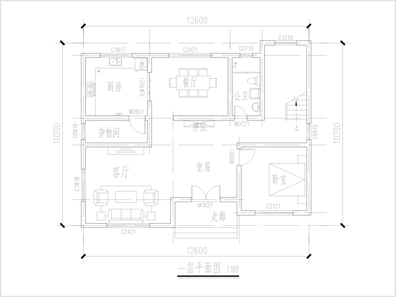 美式乡村风格房子户型图