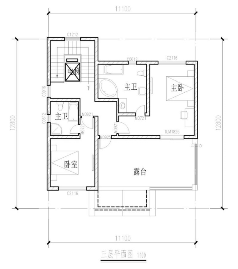 三层农村简欧别墅带电梯设计-建房圈