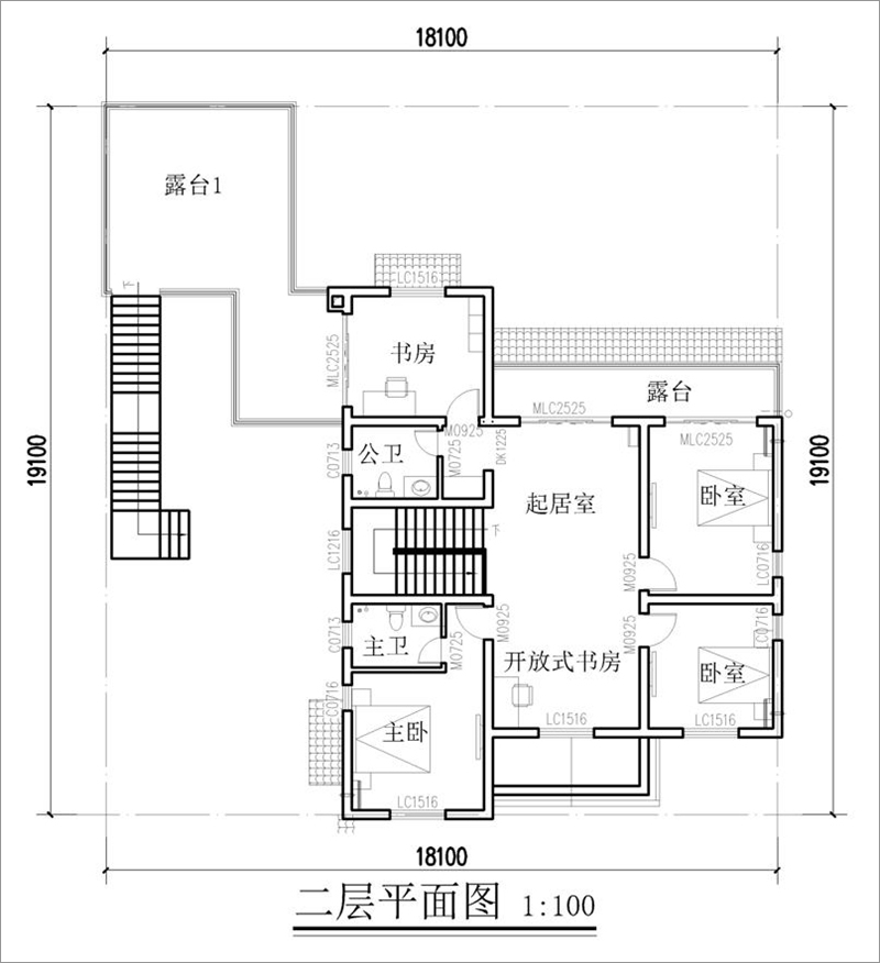 农村新中式二层别墅平面图