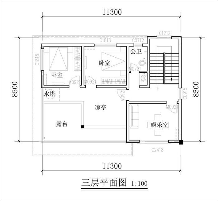 三层自建房户型图