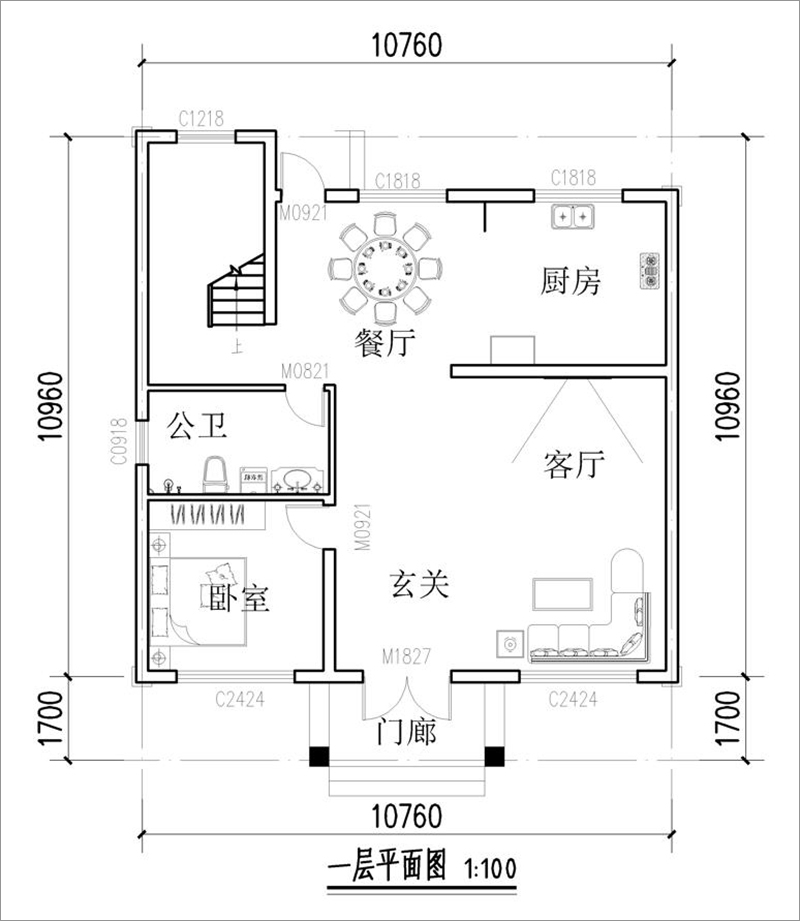 别墅一层平面图