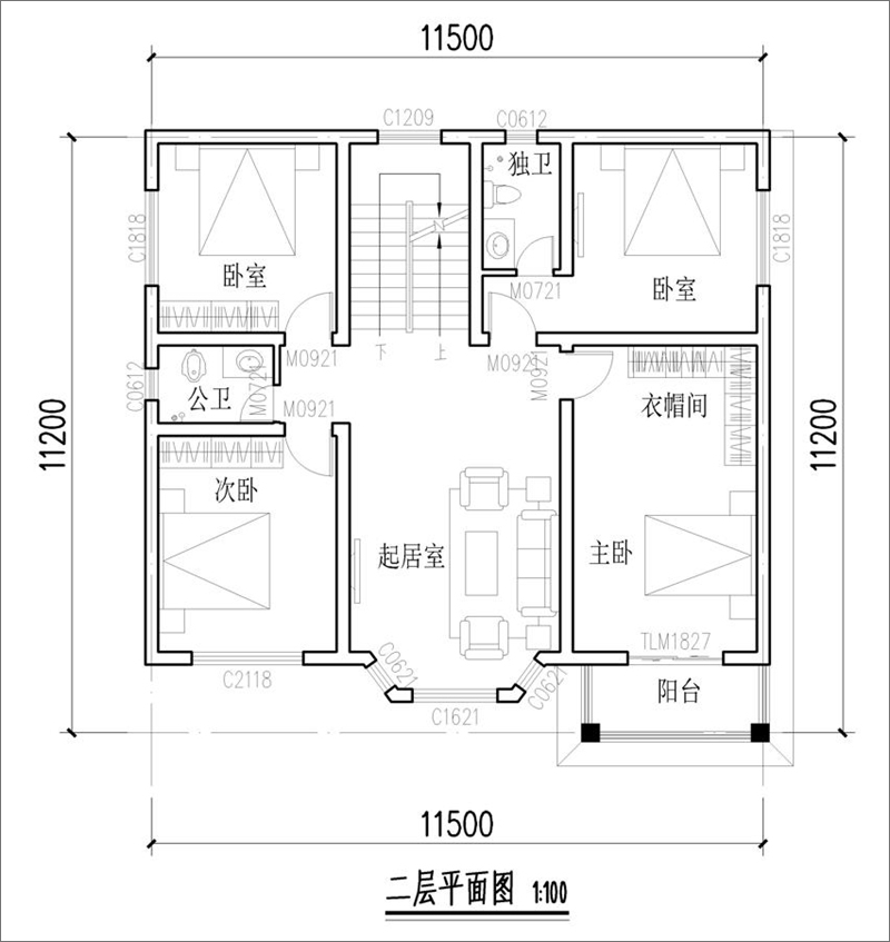 农村房子二层平面图