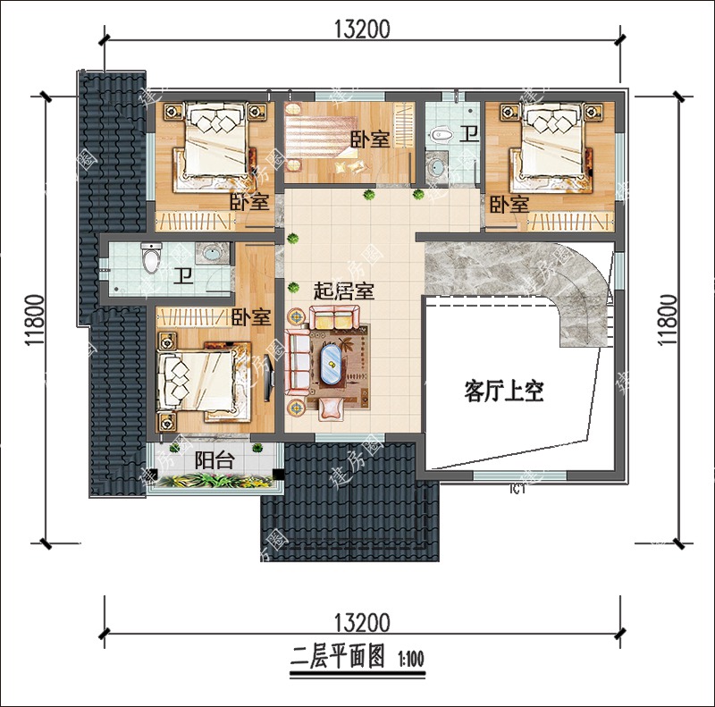 泸县自建房二层平面图