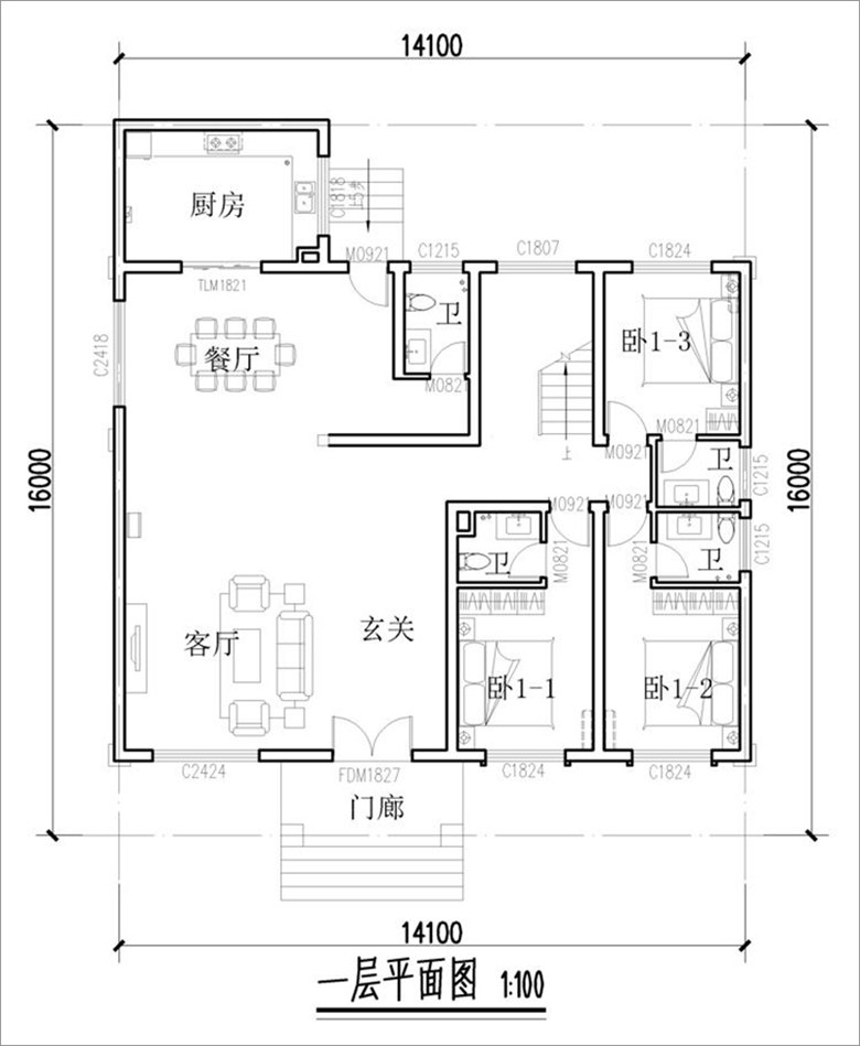 农村二层别墅设计户型图