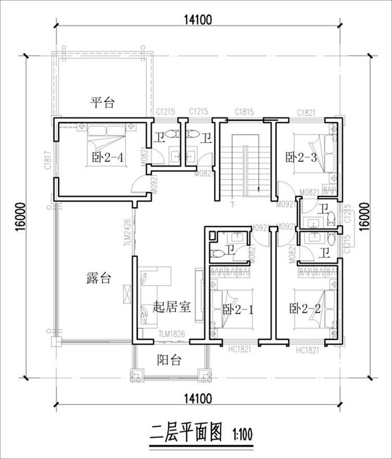 农村二层别墅设计平面图