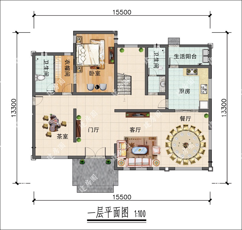 二层乡村别墅户型图