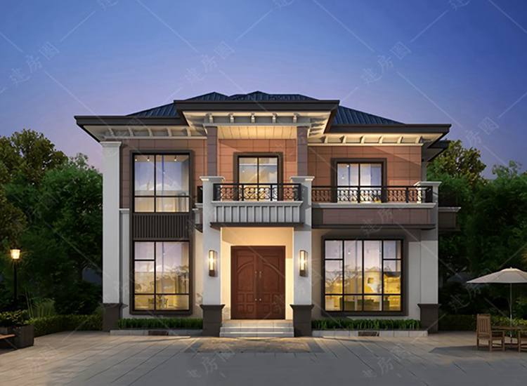 重庆永川12米x12米建房设计图，外观漂亮，经典时尚