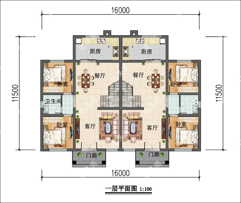 农村自建房一层平面设计图