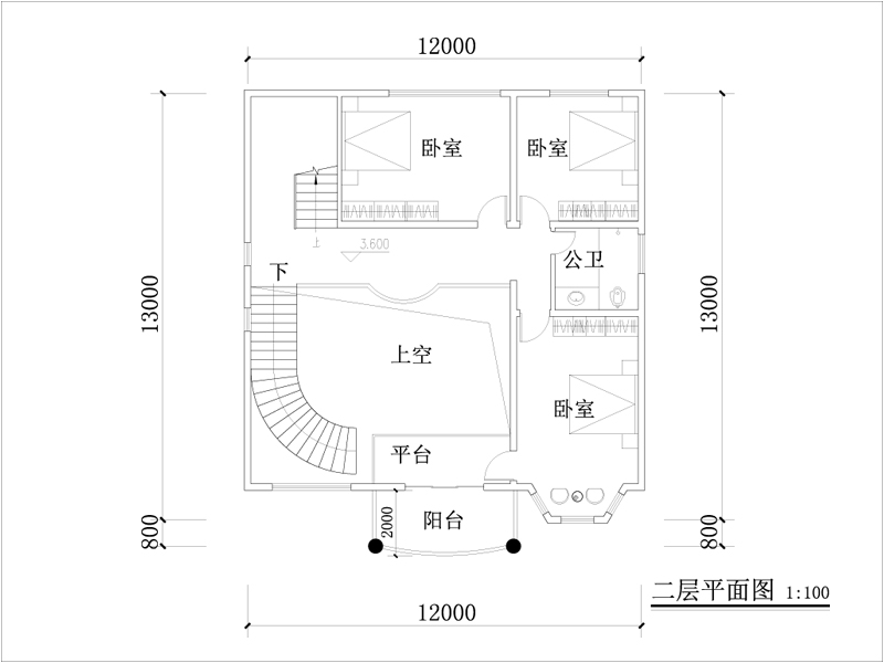 二层平面布局图