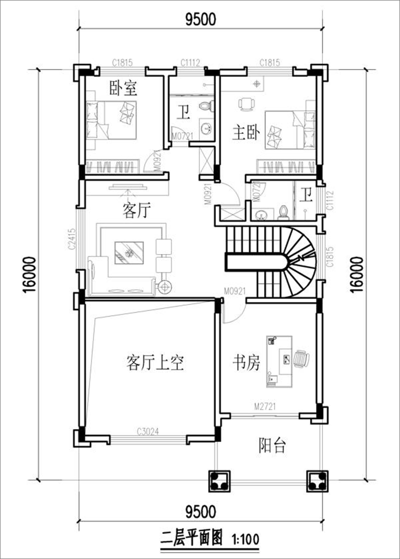 二层平面布局图