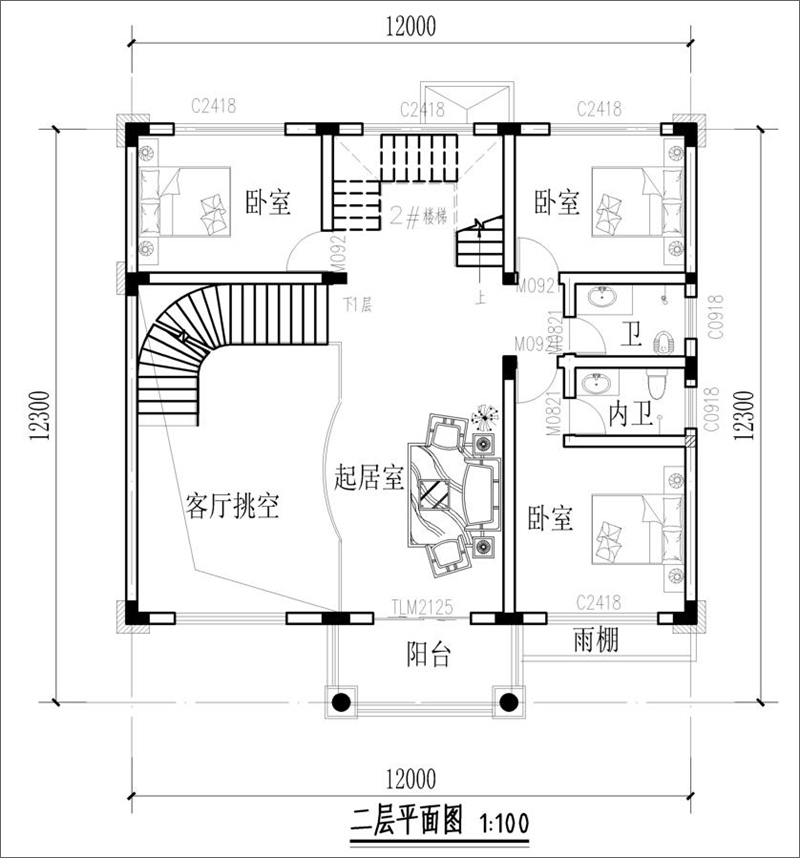 二层平面布局图